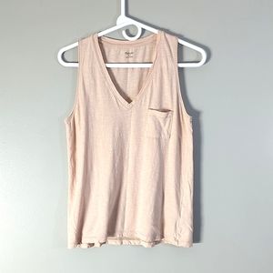 Pale pink v-neck tank from Madewell, S